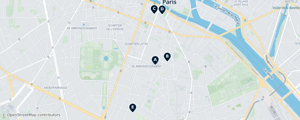 Map of 5.º arrondissement de Paris