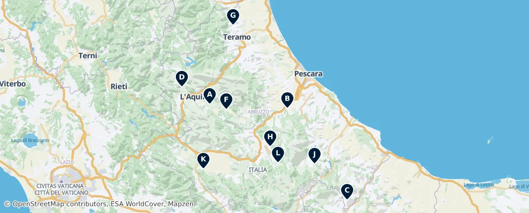 Map of Abruzos