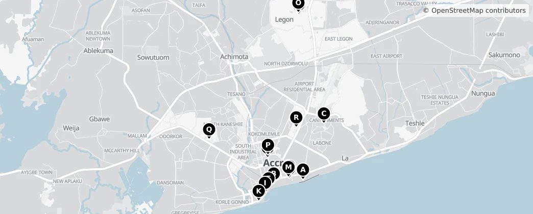 Map of Accra Metropolitan District