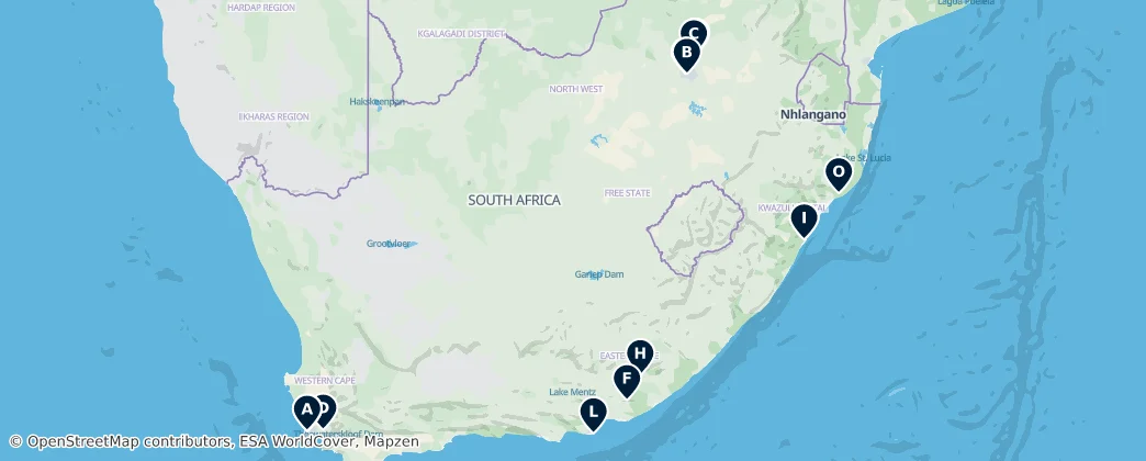 Map of África do Sul