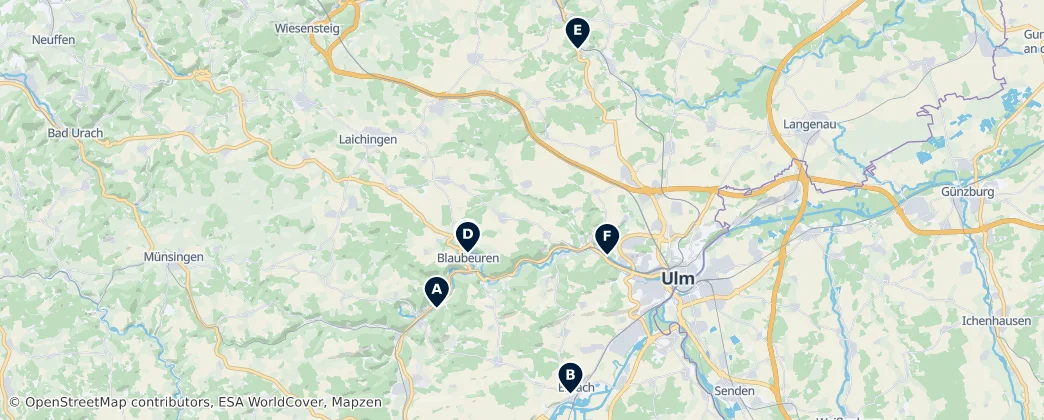 Map of Alpes-Danúbio