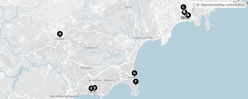 Map of Alpes Marítimos