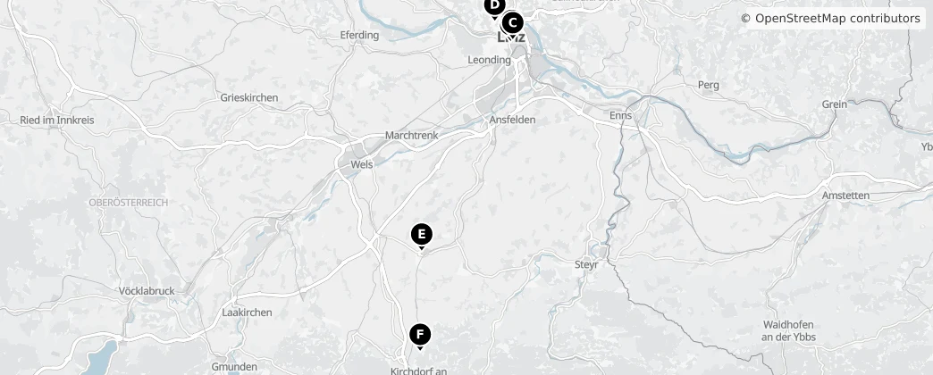 Map of Alta Áustria