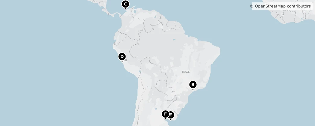 Map of América do Sul