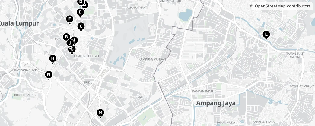 Map of Ampang Jaya Municipal Council