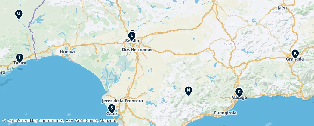 Map of Andaluzia