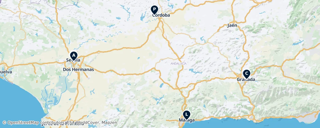 Map of Andaluzia