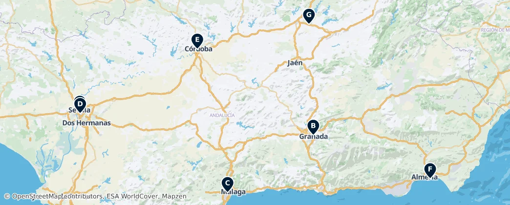 Map of Andaluzia