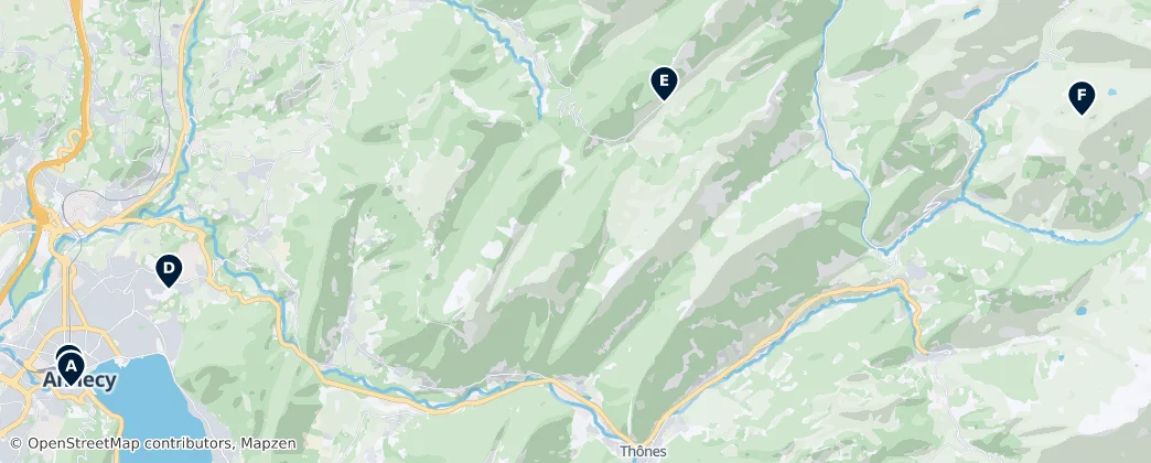 Map of Arrondissement of Annecy