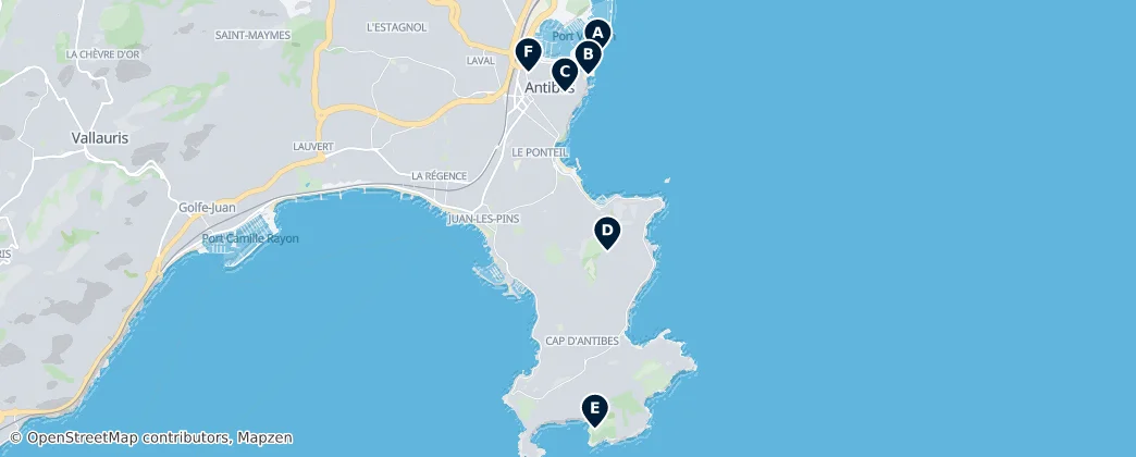 Map of Antibes