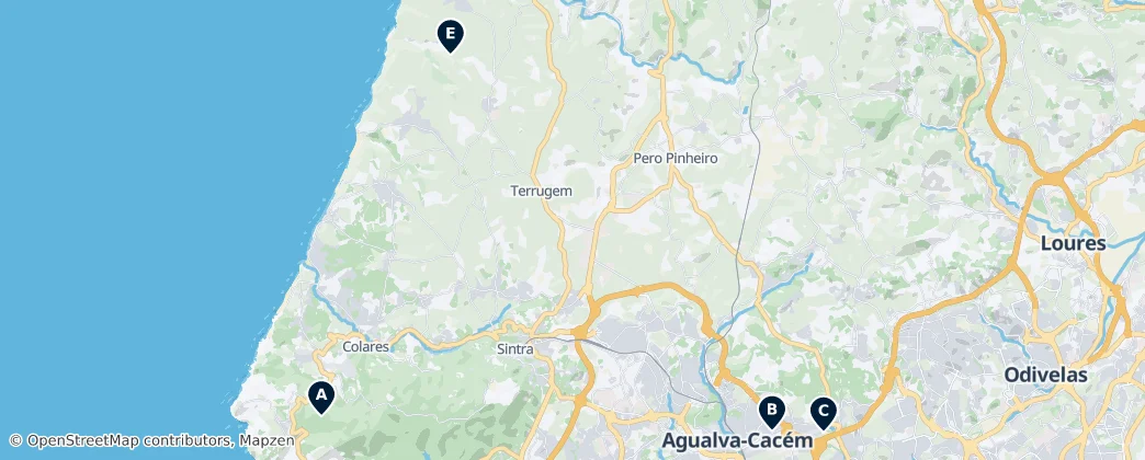 Map of Área Metropolitana de Lisboa