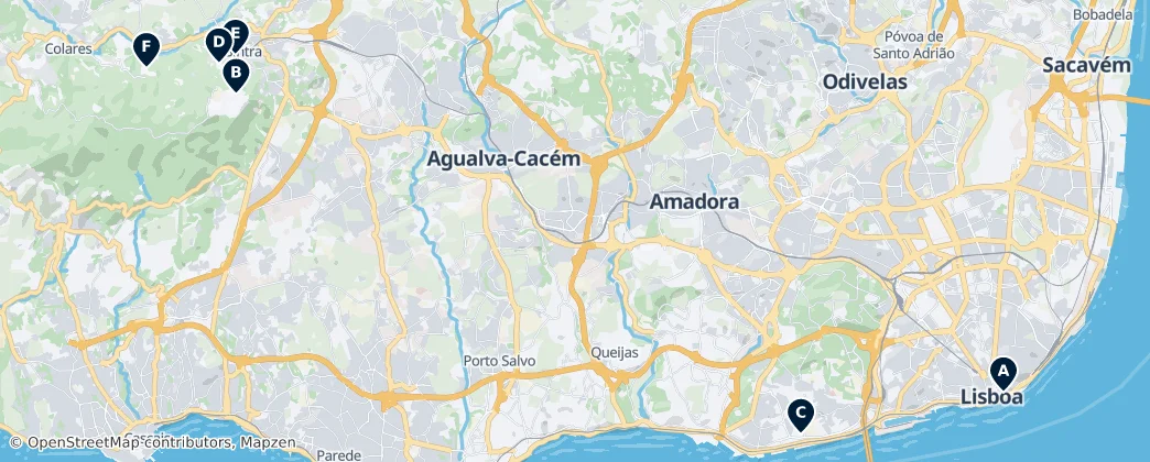 Map of Área Metropolitana de Lisboa