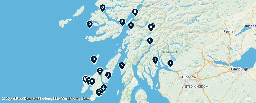 Map of Argyll and Bute