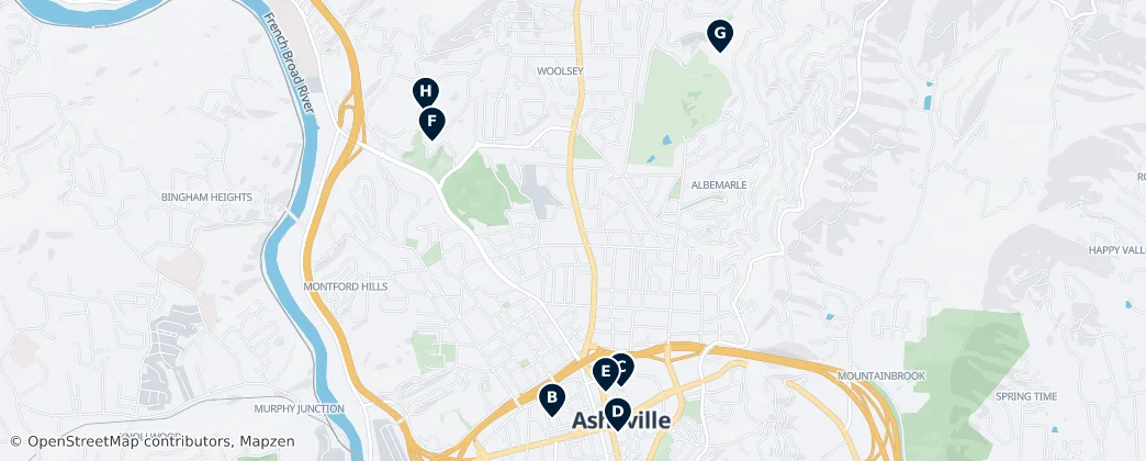 Map of Asheville