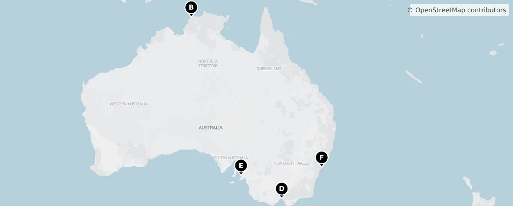 Map of Austrália