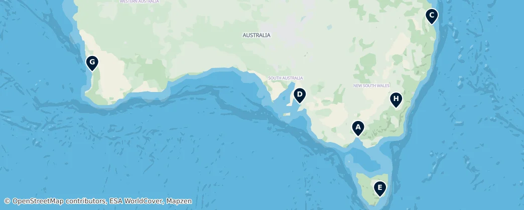 Map of Austrália