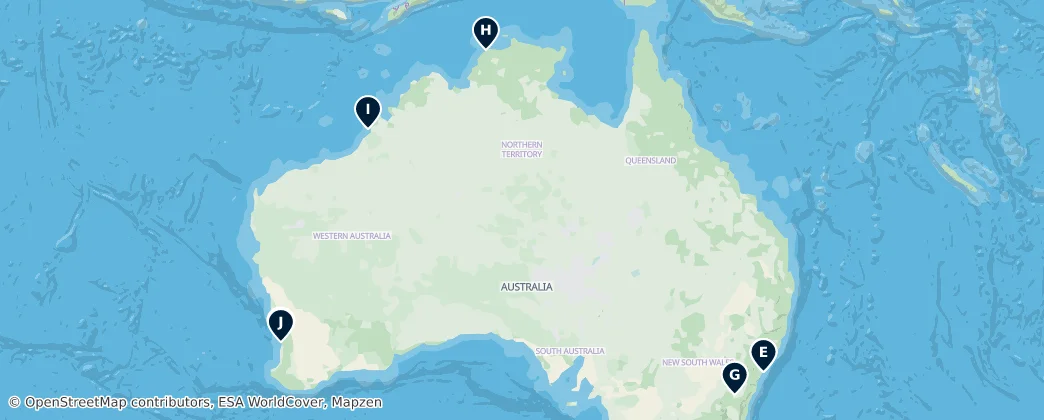 Map of Austrália