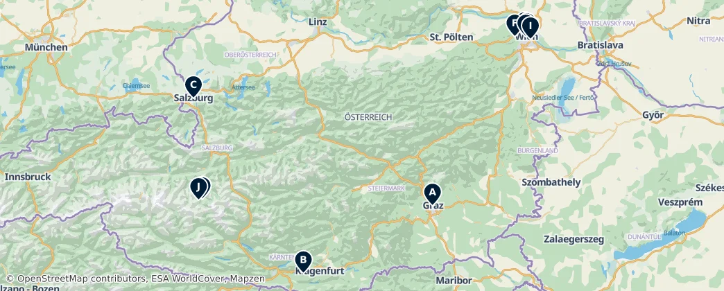 Map of Áustria