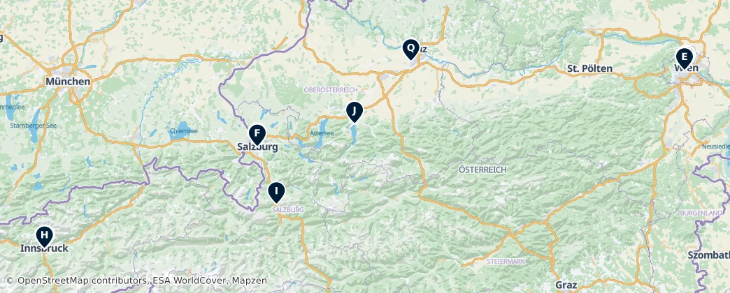 Map of Áustria