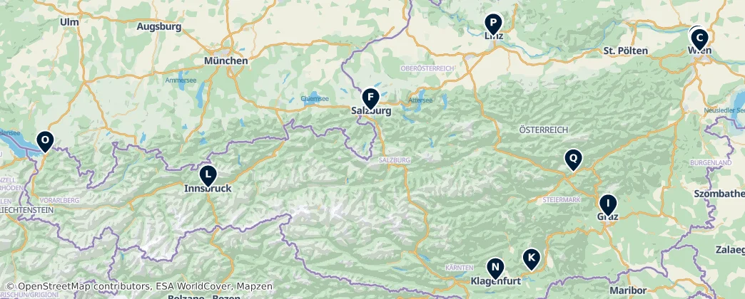 Map of Áustria