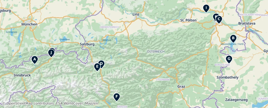 Map of Áustria