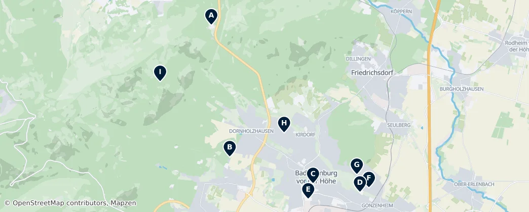 Map of Bad Homburg vor der Höhe