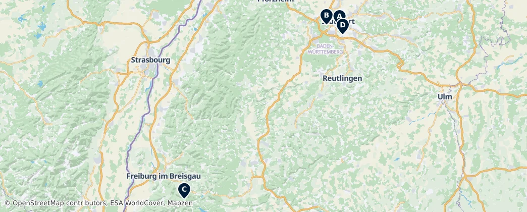 Map of Baden-Württemberg