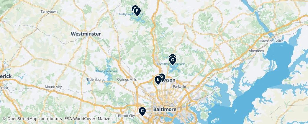 Map of Condado de Baltimore