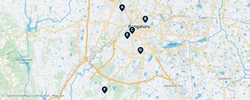 Map of Bangalore Urban district