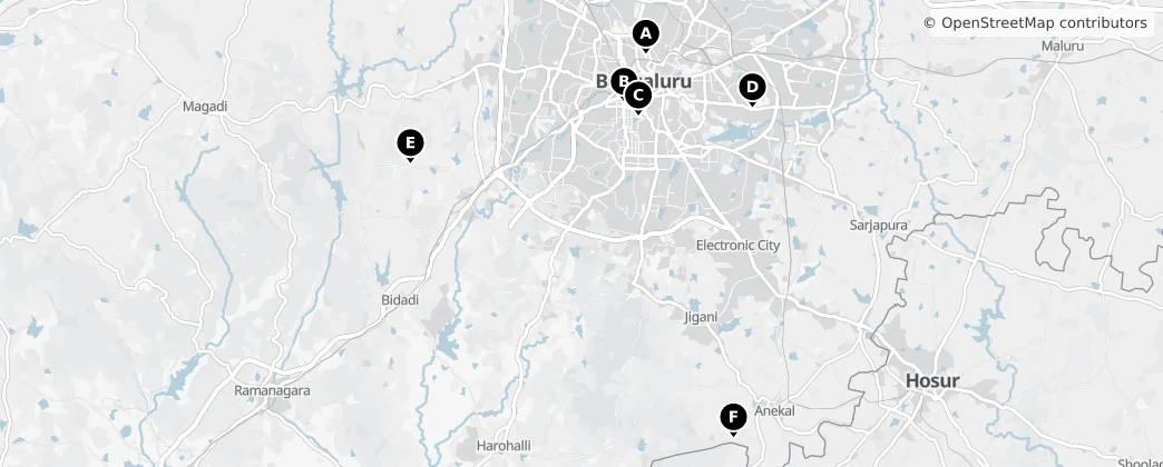 Map of Bangalore Urban district