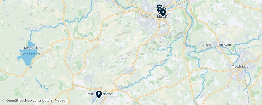 Map of Bath and North East Somerset
