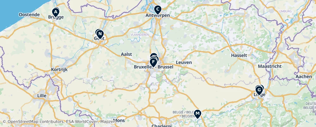 Map of Bélgica