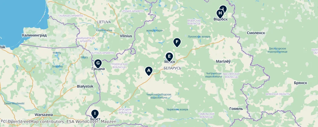 Map of Bielorrússia
