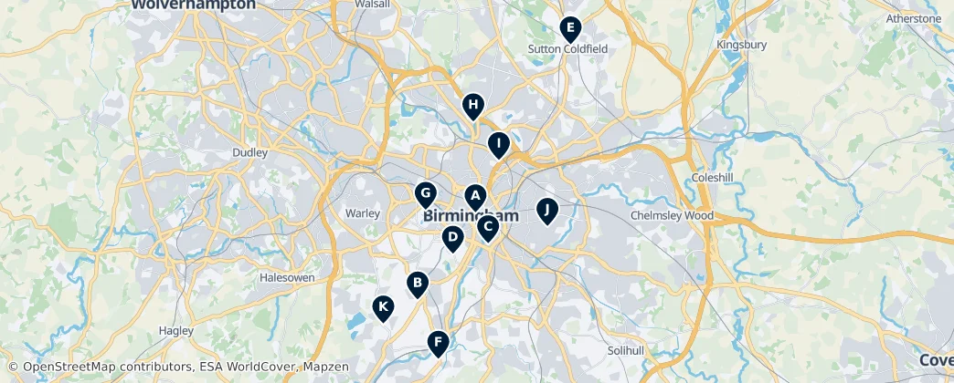 Map of Birmingham