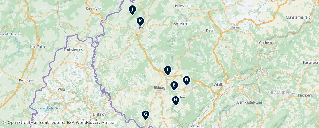 Map of Bitburg-Prüm