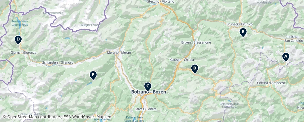 Map of Bolzano