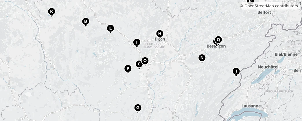 Map of Borgonha-Franco-Condado