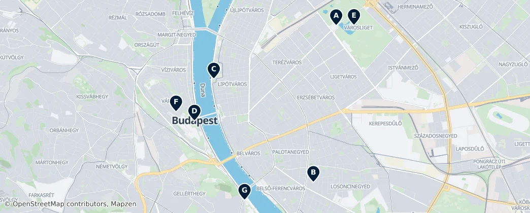 Map of Budapeste
