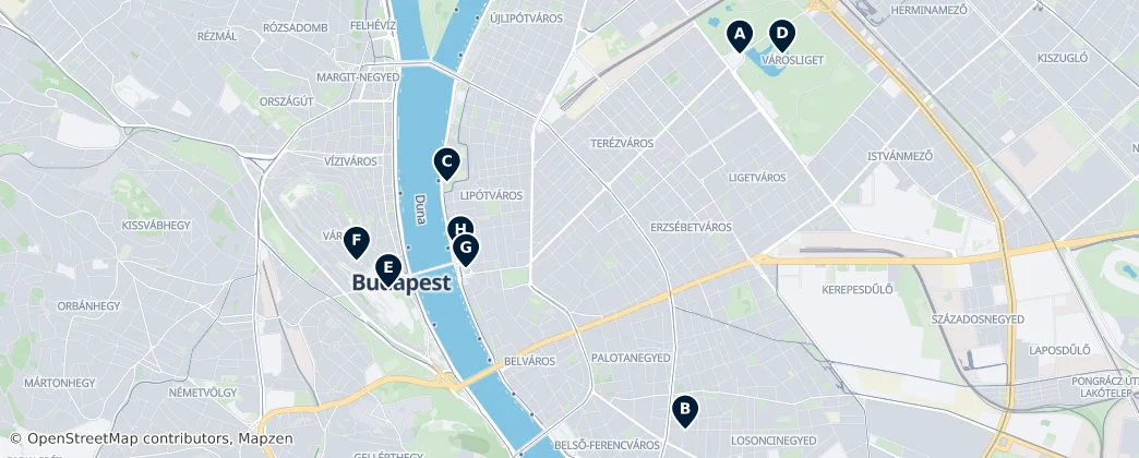 Map of Budapeste