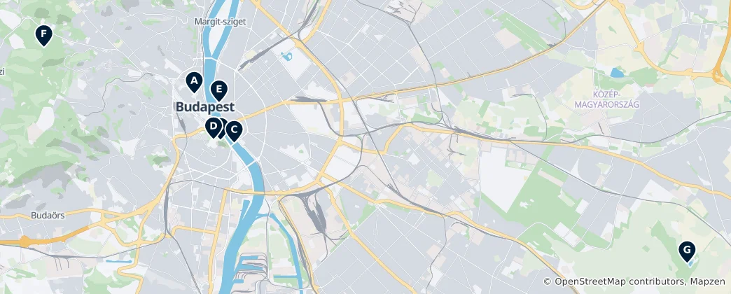 Map of Budapeste
