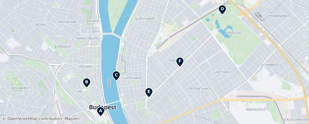 Map of Budapeste