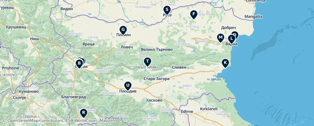 Map of Bulgária