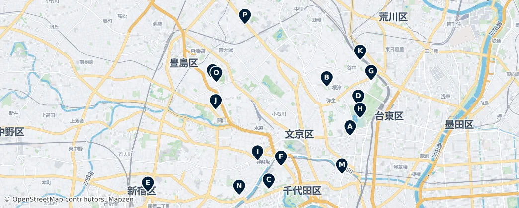 Map of Bunkyo