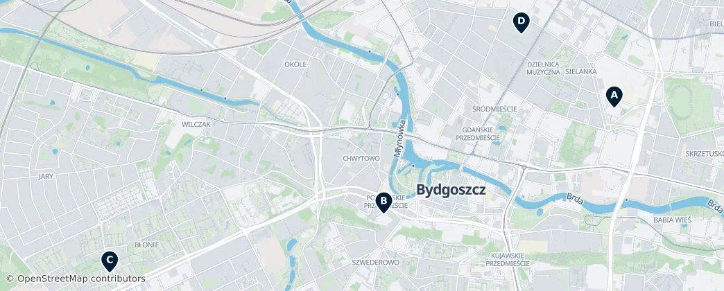 Map of Bydgoszcz