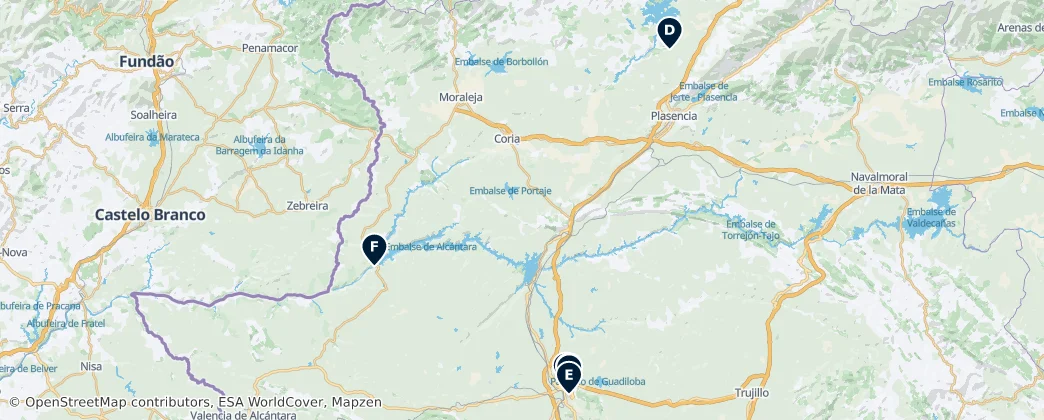 Map of Cáceres