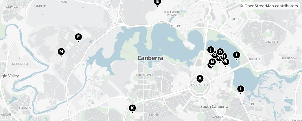 Map of Camberra