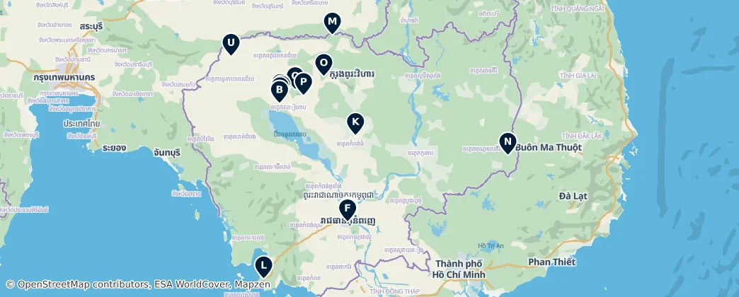 Map of Camboja