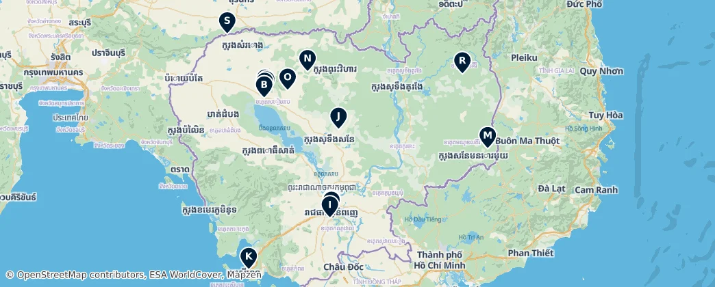 Map of Camboja