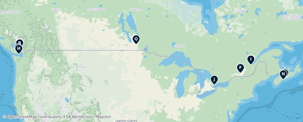 Map of Canadá
