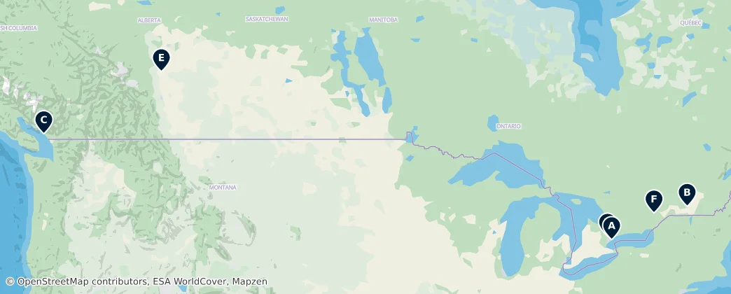 Map of Canadá